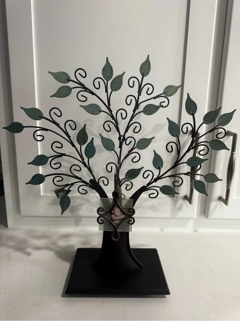 Hallmark Metal Tree Photo Frame with Teal Leaves and Black Trunk